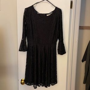 Francesca’s black lace fit and flair dress, size large